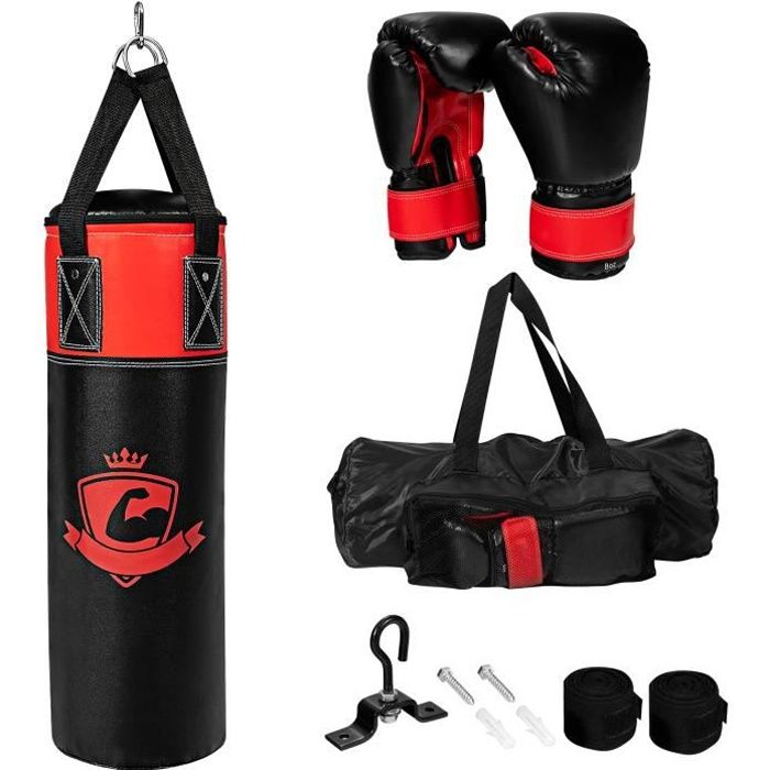 COSTWAY Sac de Frappe Enfants 60cm avec Gants de Boxe Bandag