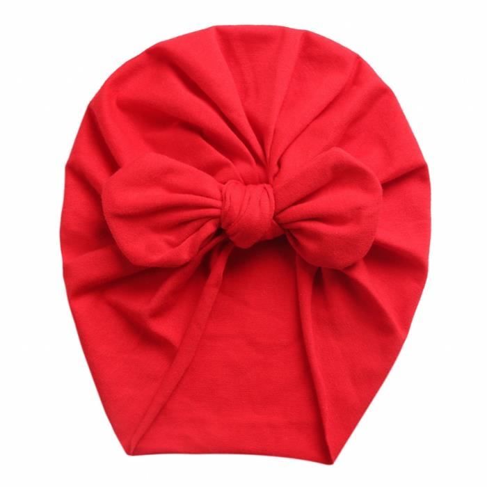 Bonnet Bébé Fille Avec Nœud - 100% Coton, Taille 0-6 Mois - Pour Hôpital, Photos, Quotidien - Couleurs Rose, Blanc, Noir, Gris - 14