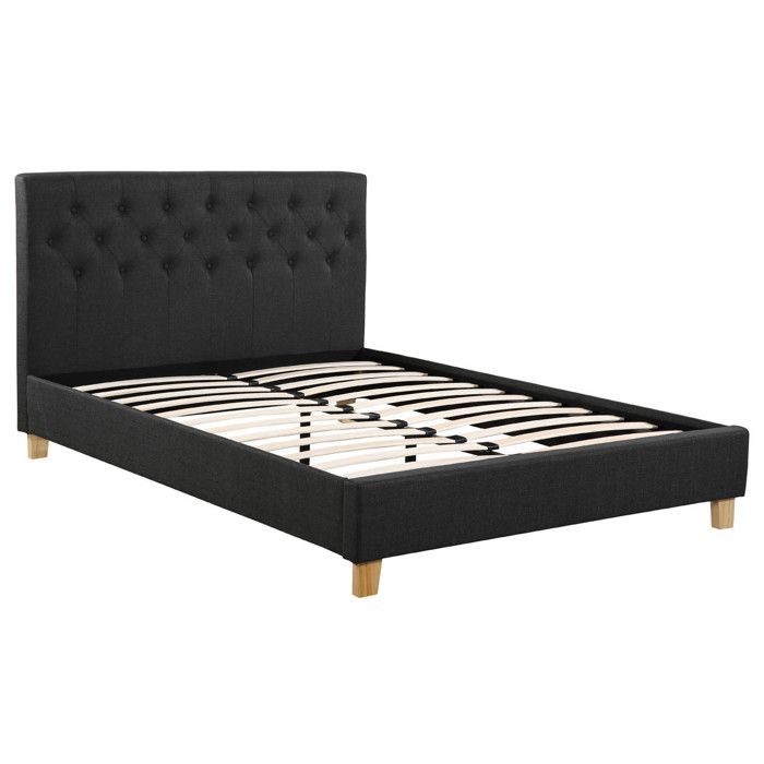 Lit Emmy - 160 x 200 cm - Gris foncé