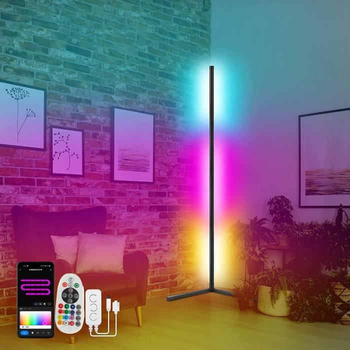 Lampadaire LED, Lampadaire sur Pied RGB Dimmable avec télécommande et  APP-Vocale Contrôle pour Salon, Fête, H.150 cm - Cdiscount Maison