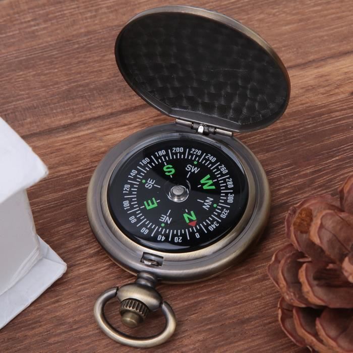 Montre De Poche Avec Boussole Rabattable Pour Camping, Randonnée, Outils De Navigation En Plein Air