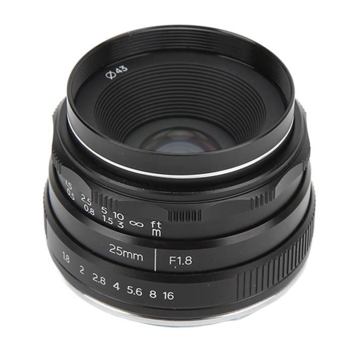 7ARTISANS 25mm F1.8 Objectif M43 Mount, Mise au Point Manuelle, Compatible avec Olympus et