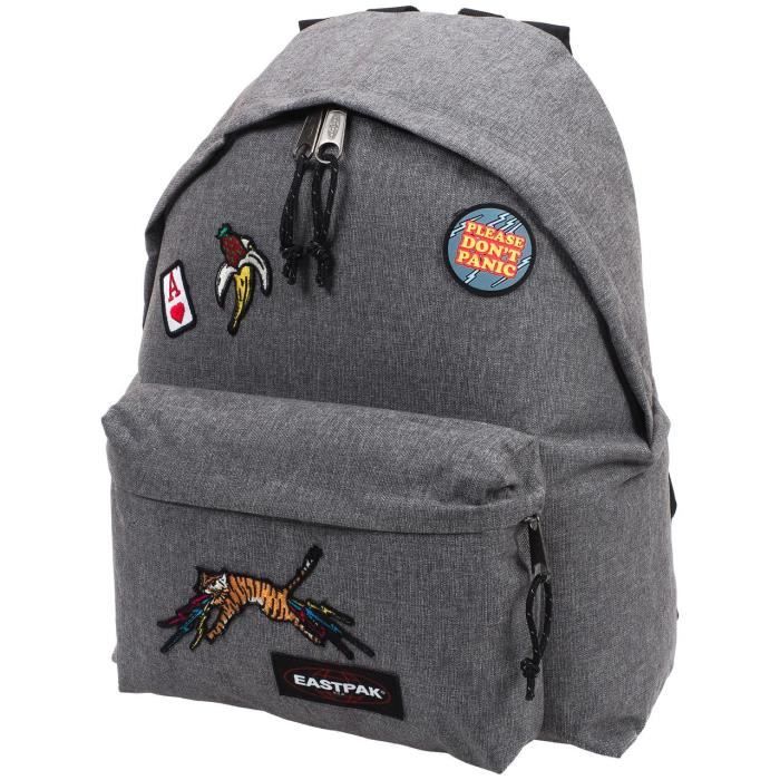 Sac dos coll ge Padded grey patched Eastpak UNI Gris Clair