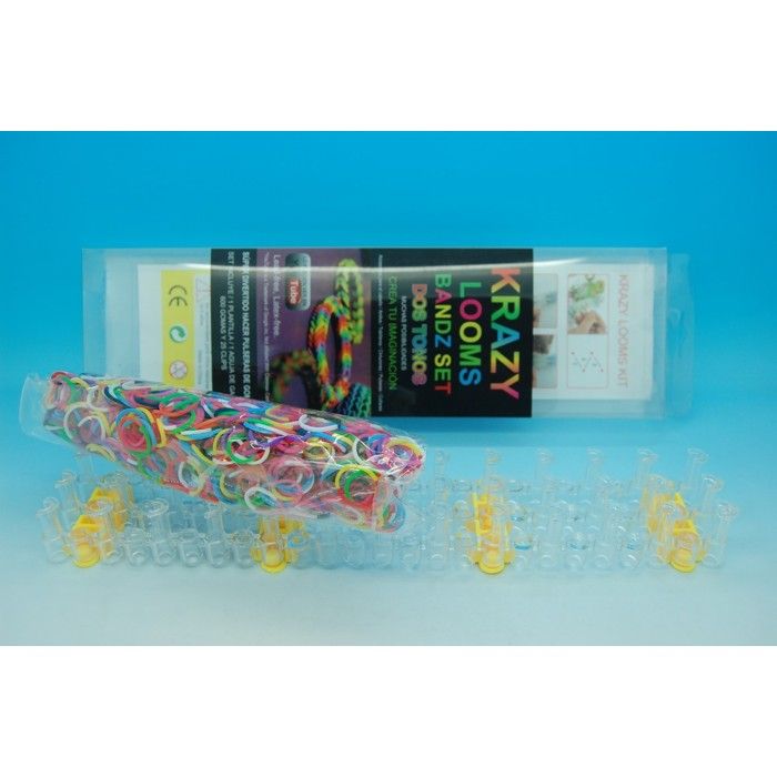 Bracelet arc-en-ciel modèles fille et garçon en élastiques rainbow loom