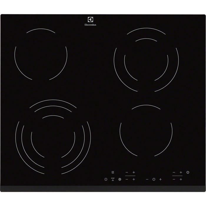 Table de cuisson vitrocéramique Electrolux EHF6343FOK - 4 plaques de cuisson - Noir