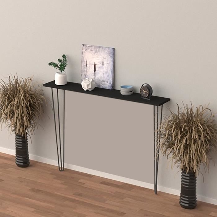 Table console Kokemäki 82 x 120 x 18 cm noir