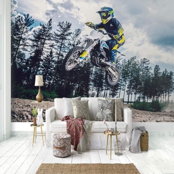 Poster Sur Toile Moto Rétro Motocross - Décoration Murale Contemporaine Pour Salon, Chambre, Bureau, Plusieurs Tailles