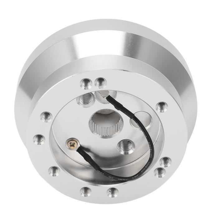 5 Adaptateur de moyeu court de volant 6 trous en aluminium de remplacement pour 1976‑1995 moto volant Argent
