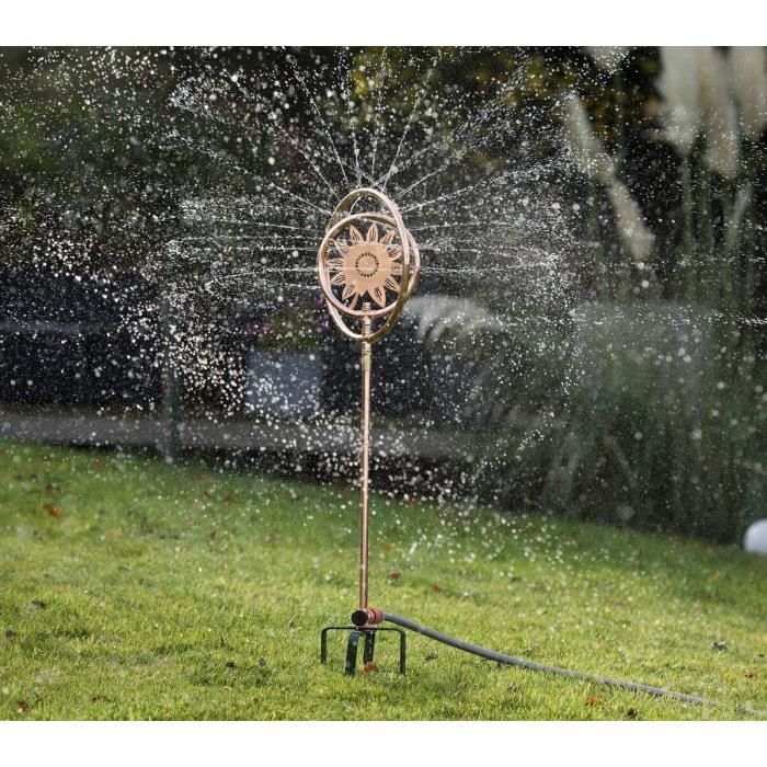 Arroseur De Pelouse à 3 Bras En Laiton - Rotation 360°, Longue Portée - Pour Jardin, Potager, Serre, Cour