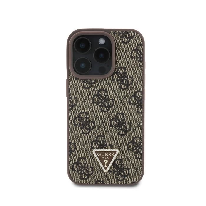 Coque pour Apple iPhone 16 Pro Max Édition 4G Strass Triangle Métallisé Guess