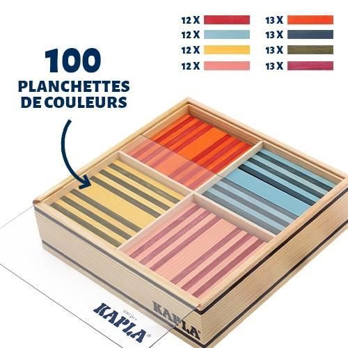 Coffret Kapla Couleur - 40 Planchettes En Bois Bleu Clair Et Foncé + Livre, Jeu éducatif Créatif