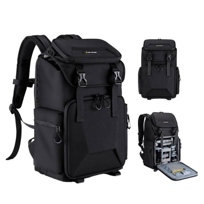 Sac à dos pour appareil photo 15,6" 25L avec compartiment pour ordinateur portable pour appareil photo reflex numérique-reflex