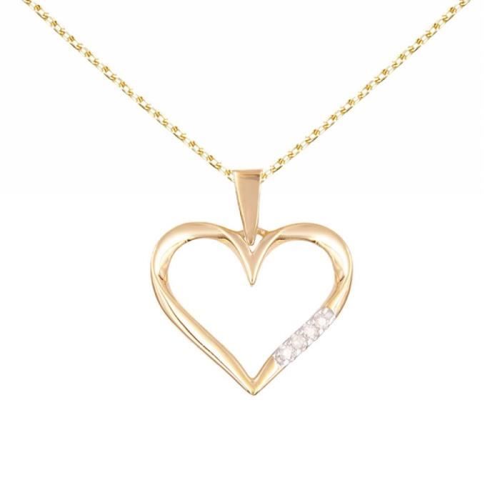 Ronja – Collier doré avec un élégant pendentif en forme de cœur