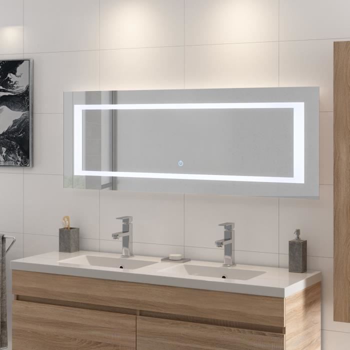 Loungitude Miroir Retro Eclaire Cadre Metal L 140 Cm Led2