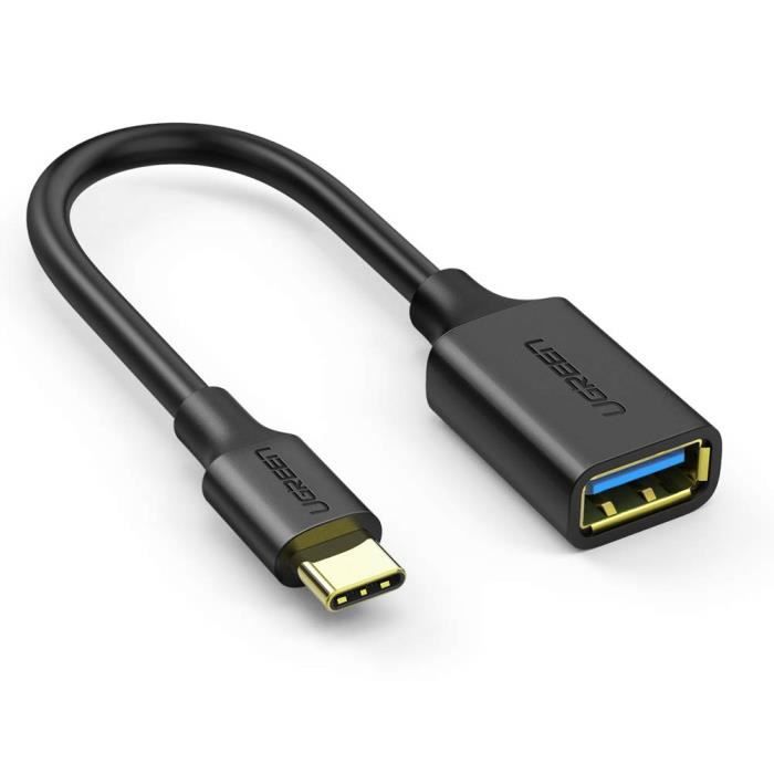 DigitalLife Adaptateur OTG USB-C Type-C vers USB Type-A USB 3.1, Nylon Tress/é