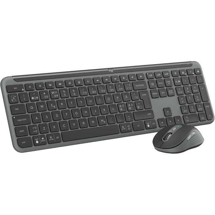 Ensemble Clavier et Souris sans Fil – LOGITECH – MK950 Signature Slim – Graphite – QWERTY – Bluetooth