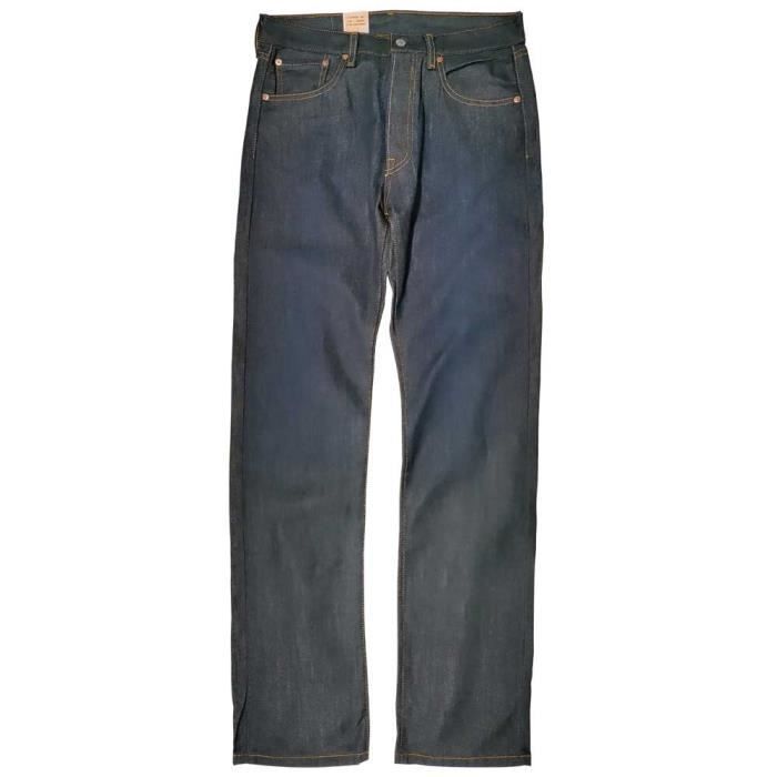 Jeans Levis 501 homme coupe droite bleu rigide délavé bleu foncé