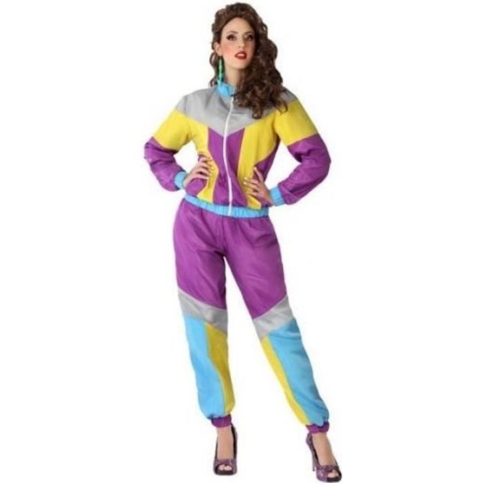 D guisement Jogging Ann es 80 Femme Multicouleur Manches
