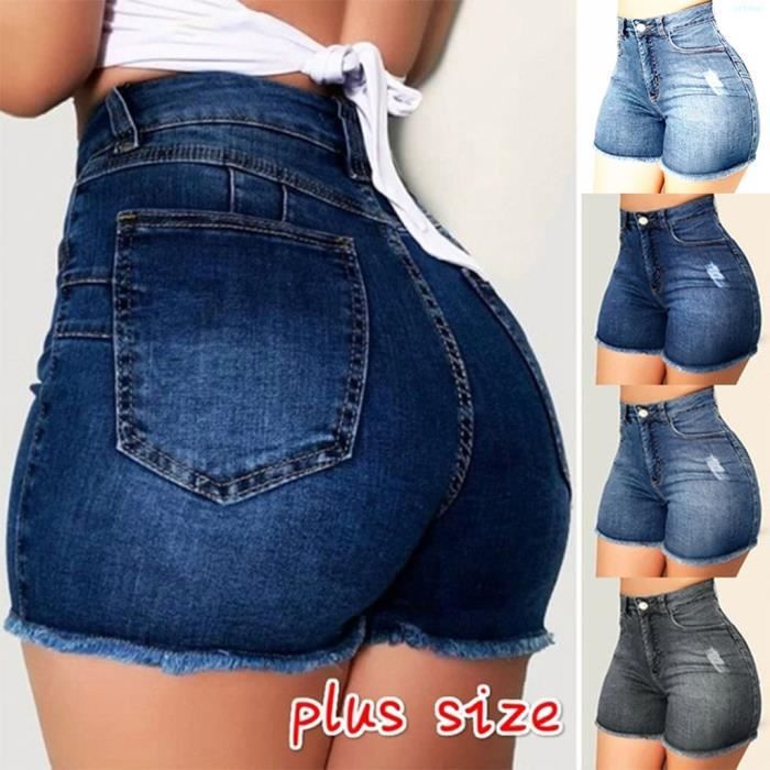 Short En Jean Slim Déchiré Décontracté Pour Femme Pour l'été | Mode en