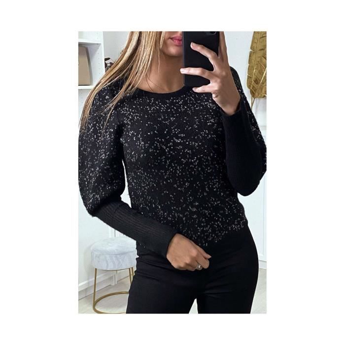 Pull duveteux noir 2025