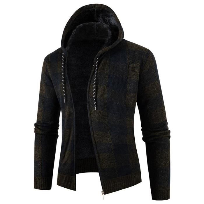 Veste Polaire Homme Chaude - Zippée, Capuche, Intérieur Doux | Pour Sport, Travail, Randonnée, Ski, Quotidien Hiver