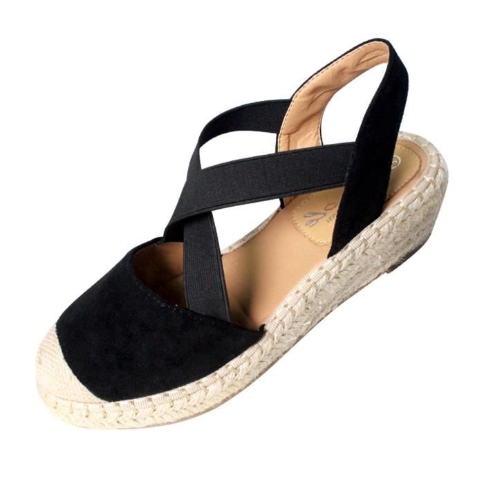 Sandales Colin Stuart à Talons Compensés - Noir Et Or, Taille US 7.5, à Lanières, Occasion