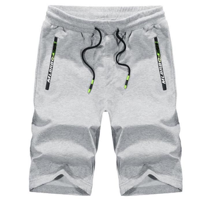 Short Homme Coton Lin Ample – Poches, Taille Élastique Cordon, Été Plage Vacances Sport S-5XL