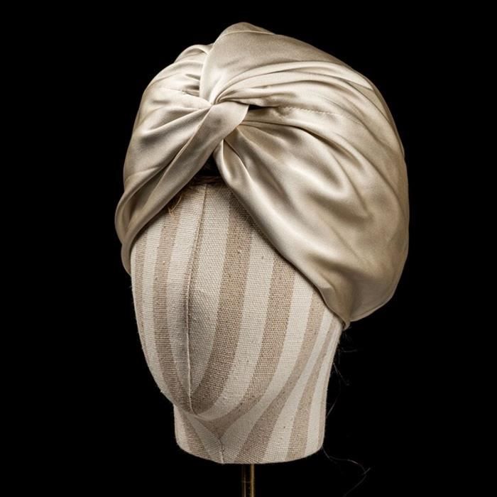 Bonnet De Nuit En Satin Extra Large Pour Cheveux Longs Et Bouclés - Noir, 45 Cm De Diamètre