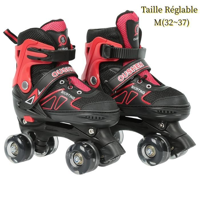 Patins à Roulettes Double Ligne XUDREZ - Réglables Adultes - Roulements ABEC-7 - Intérieur/extérieur