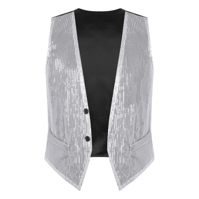 Gilet Argent avec Paillettes pour homme