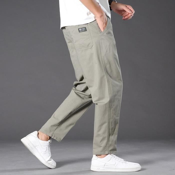 Pantalon De Jogging En Coton Et Lin Pour Homme - Streetwear Hip - Bleu - Respirant - Indoor