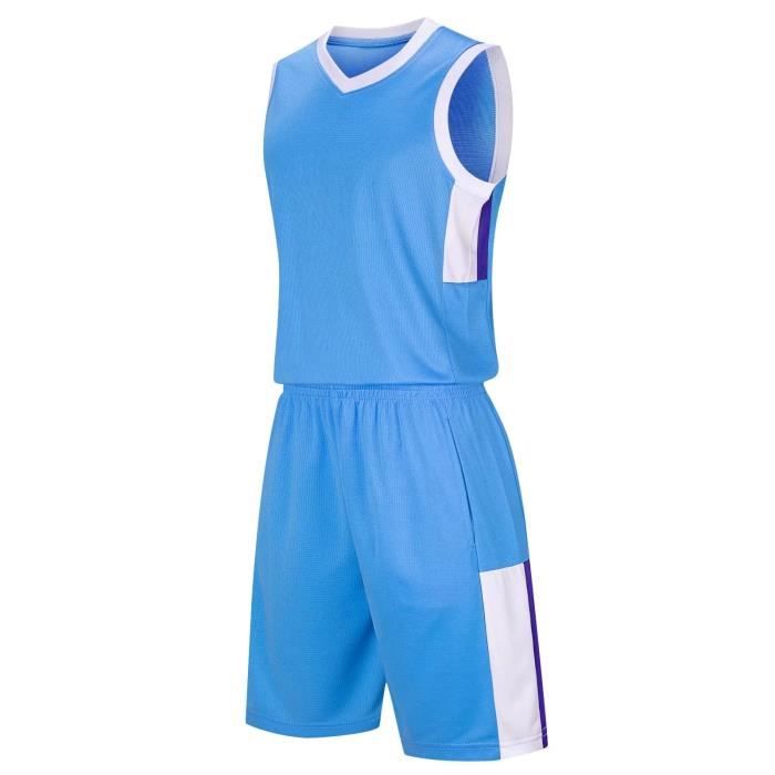 Acheter Maillot de basket-ball pour hommes, ensemble de survêtement,  T-Shirt à manches courtes, Short, vêtements surdimensionnés, uniforme  d'entraînement, costume de sport, 2 pièces