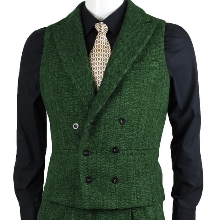 Gilet Homme Carrera Sans Manches – Vert Moyen à Pois, Coton, Taille M, Style Hawaïen