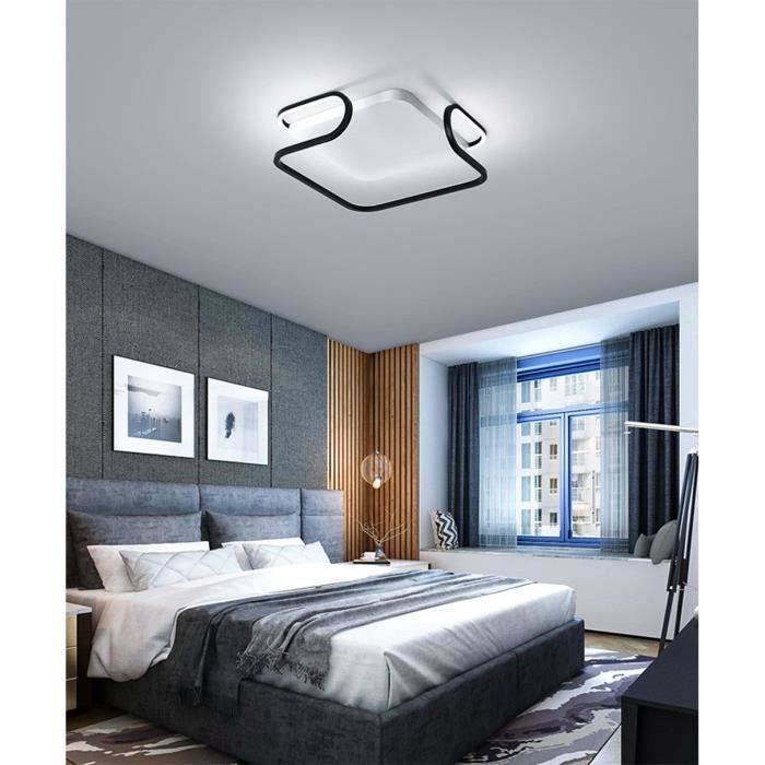 Design Led Plafonnier Luminaire Lampe De Plafond Carre Noir