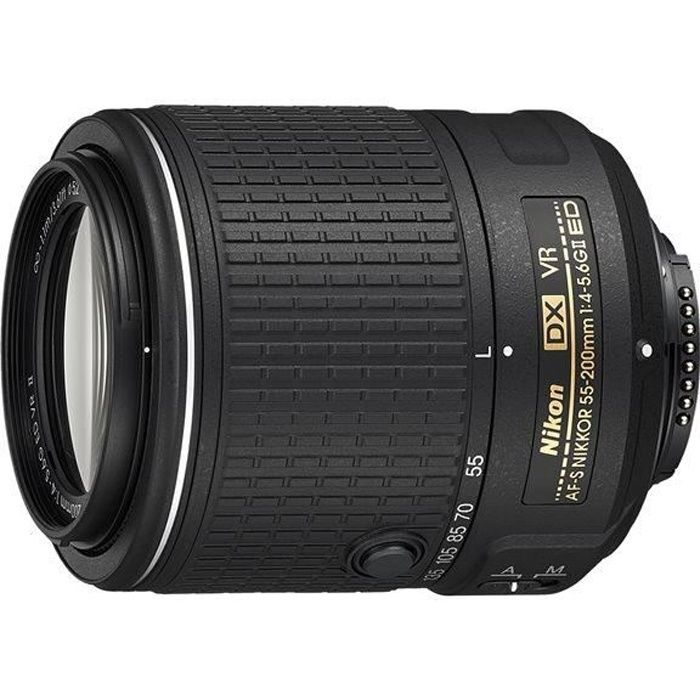 Objectif Nikon 55-200 mm / F 4,0-5,6 AF-S DX G ED VR II - Téléobjectif zoom pour reflex numériques au format DX