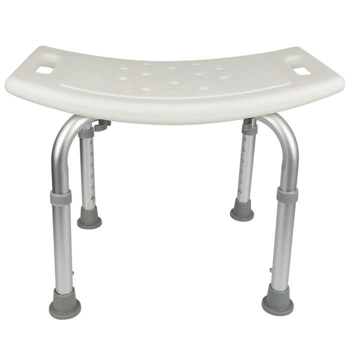 chaise de douche - ohmg - hsturyz - blanc - aluminium - réglable en hauteur - poids jusqu'à 150 kg