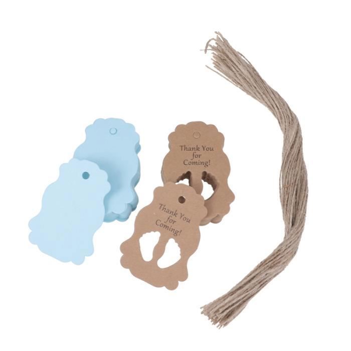 100pcs Garcons Filles Merci Pour Venir Balises Pieds Bebe Douche De Etiquettes Papier Cadeau Couverture Edredon Plaid Cdiscount Maison