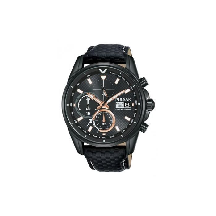 Montre Pulsar Accelerator chrono solaire cuir gris Achat vente