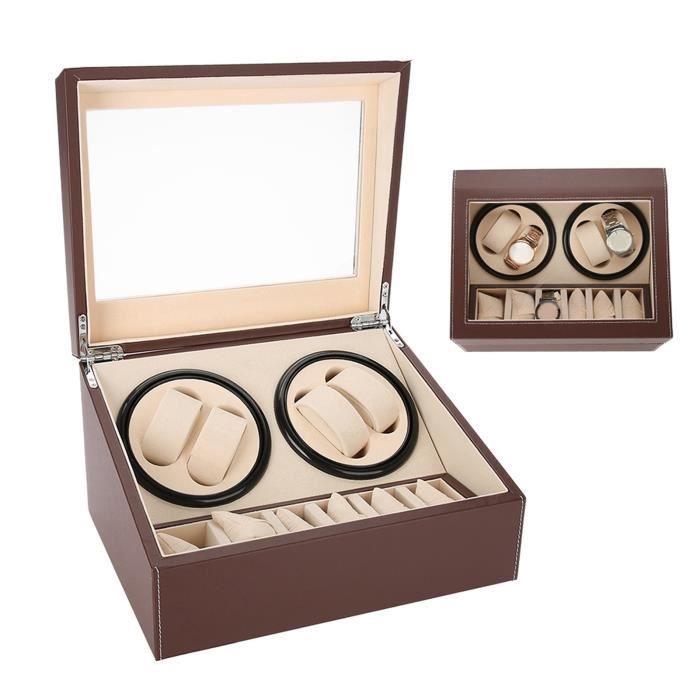 Boîte Remontoir Pour Montres Automatiques – 4 Coussins, 6 Compartiments – Rotations Réglables, Protection Anti-poussière - 11