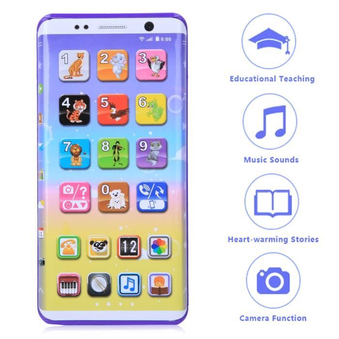 Téléphone éducatif Musical Arabe Pour Bébé - Apprentissage Sons, Chansons Et Versets Coraniques, Jouet Portable Avec LED