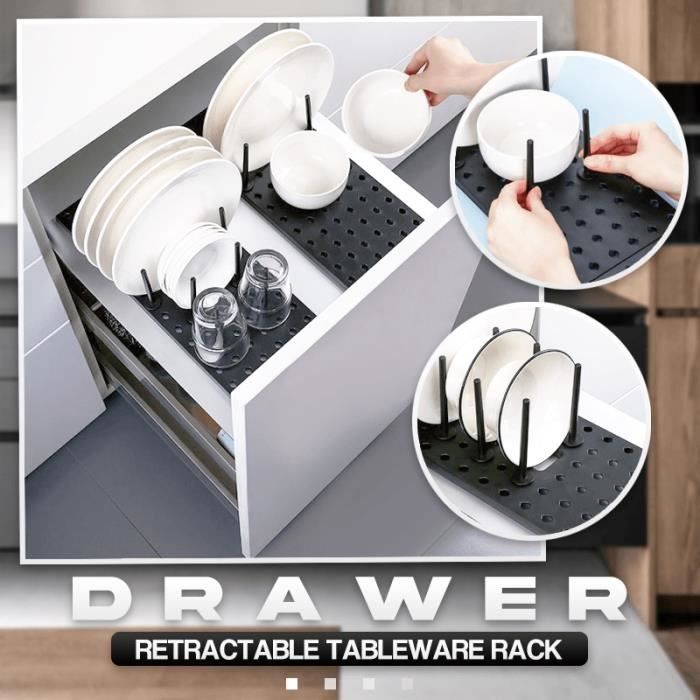 Organisateur D'armoire De Cuisine Rok – Agent De Cuisinier, Porte Tiroir, Gris, Neuf