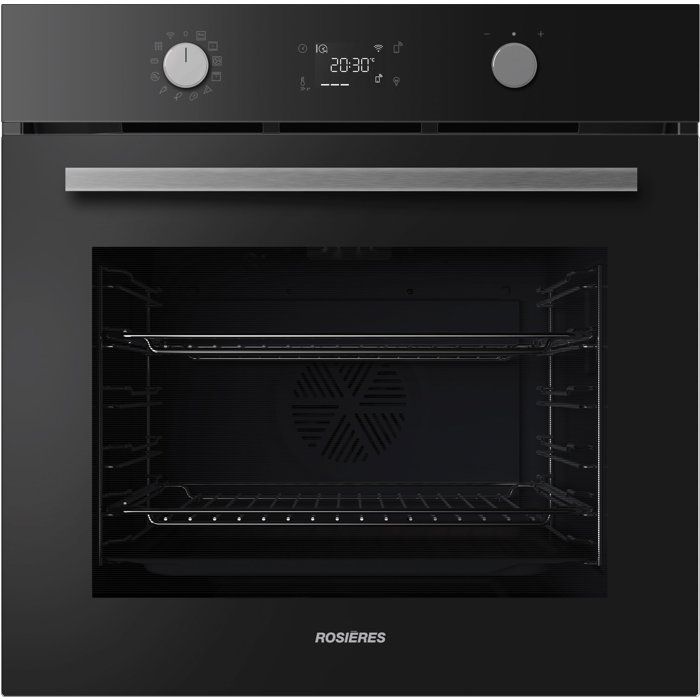 Four encastrable - Pyrolyse + Hydrolyse - ROSIERES - RO6 T3B3EYTB - Noir - Porte froide - 78L - Fonction Easy Steam