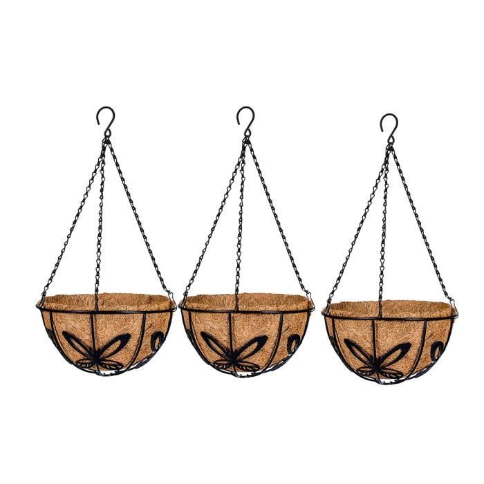3 Pack 10 Inch Hanging Plant Pots,Outdoor Hanging Plant Stand