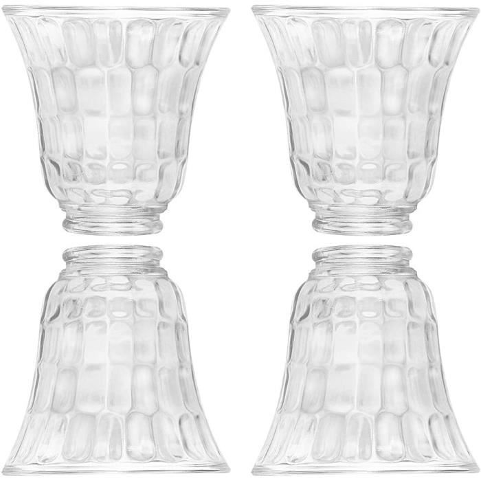 Lot De 3 Abat-jour En Verre Transparent - Forme Cylindrique 100x150mm - Ouverture 42mm - Pour Lampe Murale, Table, Vanité