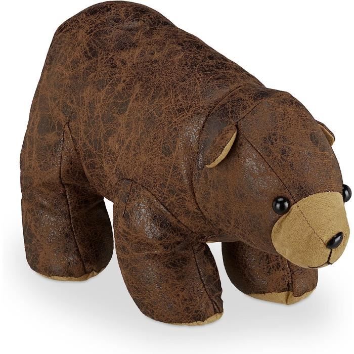 Cale-porte Ours En Tissu 54 Cm - Style Shabby Chic - Bloc Butoir Animaux