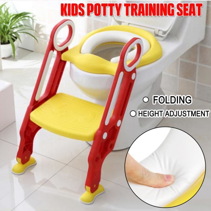 Siege De Toilette Enfant Bebe Pliable Reglable Avec Marches Larges Lunette De Toilette Confortable Jaune Cdiscount Puericulture Eveil Bebe