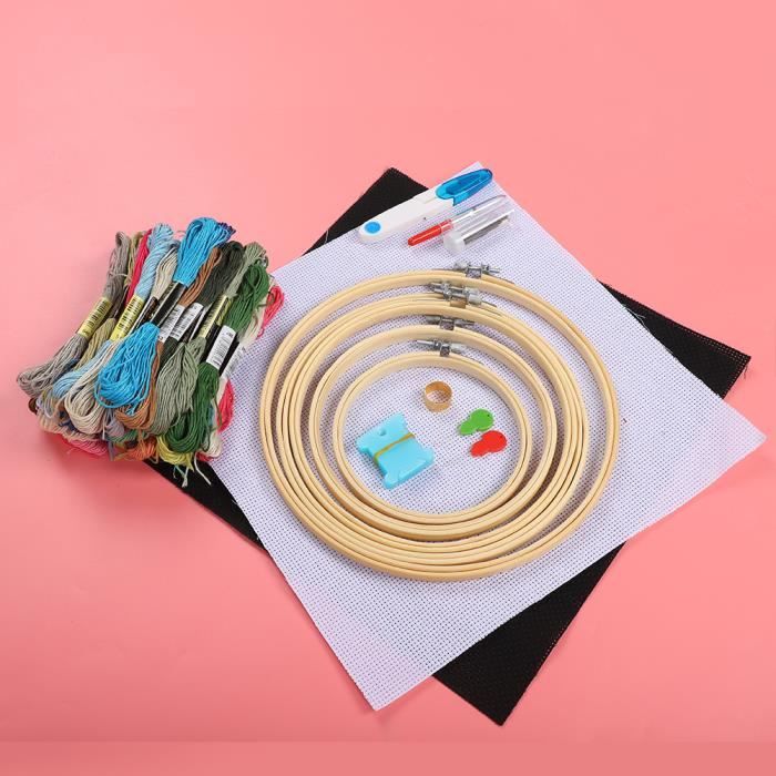 IMMEK Kit de démarrage de Broderie, 5 pièces Ensemble de Cerceau de