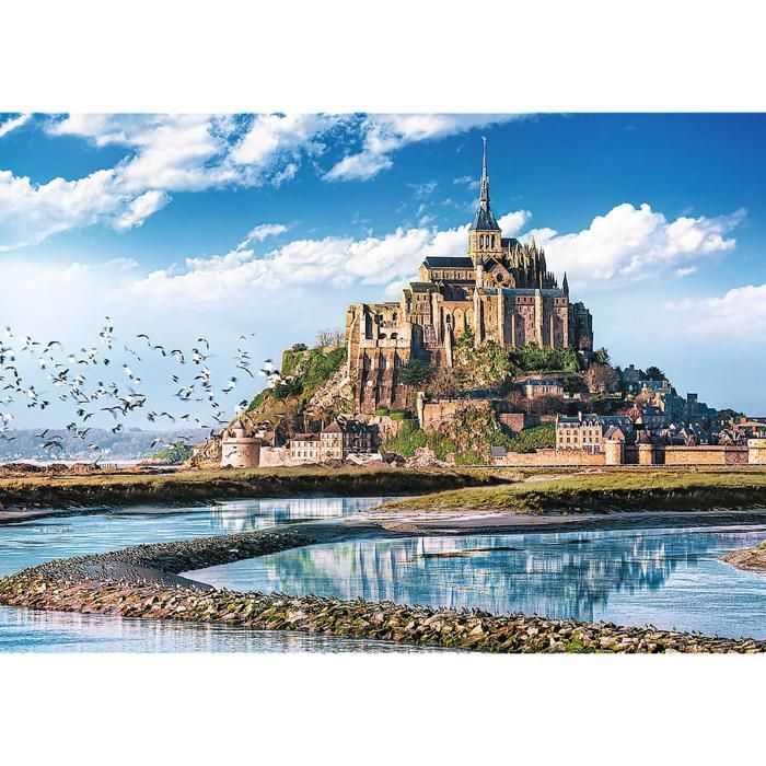Educa 1000 Piece Jigsaw Puzzle - Mount Saint-Michel Landscape, Premium Quality With Glue Included - View #2