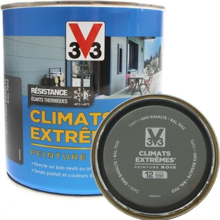 peinture bois climats extremes v33 gris cdiscount