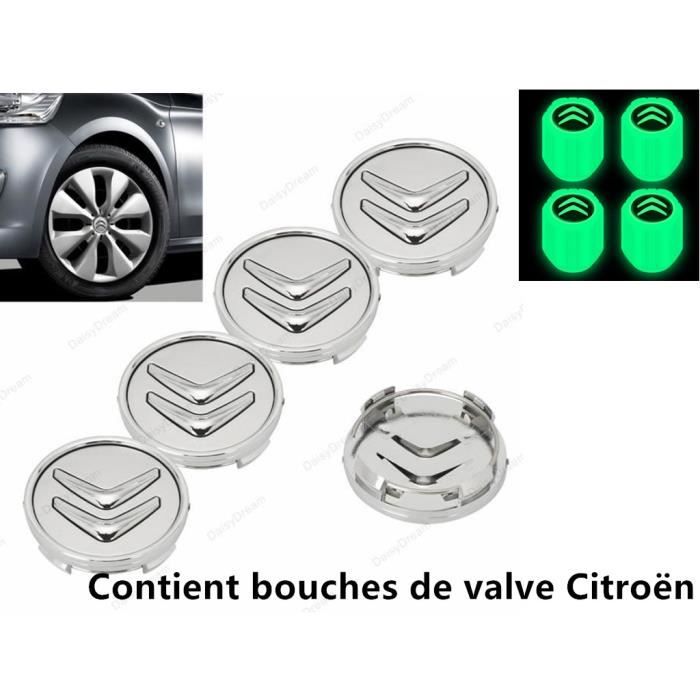 Lot de 4 centre de roue cache moyeu Remplacement pour Citroën 60mm Argent